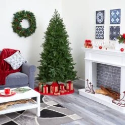 6' Vienna Fir Artificial Christmas Tree With 400 Warm White Lights And 843 Bendable Branches -Artificial Flowers Sale artificial 6 vienna fir artificial christmas tree with 400 warm white lights and 843 bendable branches nearly natural 317695