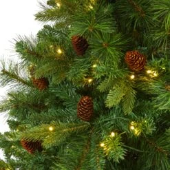 6’ West Virginia Full Bodied Mixed Pine Artificial Christmas Tree With 300 Clear LED Lights And Pine Cones -Artificial Flowers Sale artificial 6 west virginia full bodied mixed pine artificial christmas tree with 300 clear led lights and pine nearly natural 876417