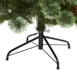 6’ White Mountain Pine Artificial Christmas Tree With 300 Clear LED Lights And Pine Cones -Artificial Flowers Sale artificial 6 white mountain pine artificial christmas tree with 300 clear led lights and pine cones nearly natural 106269