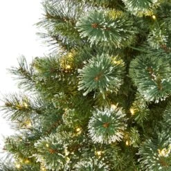 6’ Wisconsin Slim Snow Tip Pine Artificial Christmas Tree With 300 Clear LED Lights -Artificial Flowers Sale artificial 6 wisconsin slim snow tip pine artificial christmas tree with 300 clear led lights nearly natural 728525