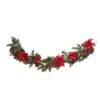 60" Poinsettia & Berry Garland" -Artificial Flowers Sale artificial 60 poinsettia berry garland nearly natural 425558