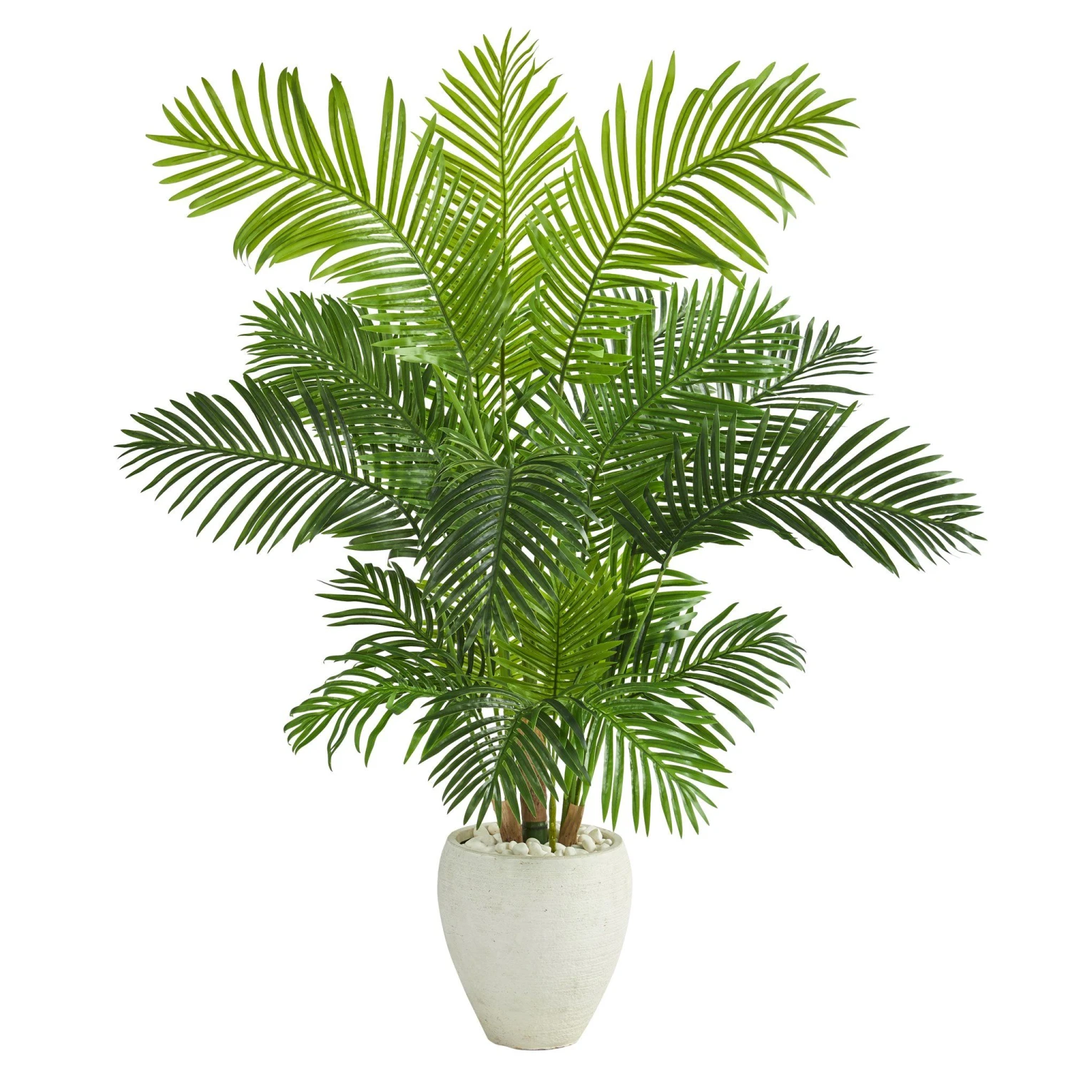 62” Hawaii Palm Artificial Tree In White Planter 3 62” Hawaii Palm Artificial Tree In White Planter