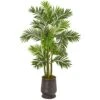 63” Areca Palm Artificial Tree In Ribbed Metal Planter -Artificial Flowers Sale artificial 63 areca palm artificial tree in ribbed metal planter nearly natural 520041