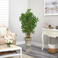 63” Black Olive Artificial Tree In Sand Finished Urn -Artificial Flowers Sale artificial 63 black olive artificial tree in sand finished urn nearly natural 732052