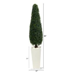 63” Boxwood Topiary Artificial Tree In Tall White Planter(Indoor/Outdoor) -Artificial Flowers Sale artificial 63 boxwood topiary artificial tree in tall white planter uv resistant indooroutdoor nearly natural 741239