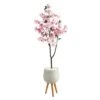 63” Cherry Blossom Artificial Tree In White Planter With Stand 2 63” Cherry Blossom Artificial Tree In White Planter With Stand -Artificial Flowers Sale artificial 63 cherry blossom artificial tree in white planter with stand nearly natural 543025