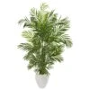 64” Areca Palm Artificial Tree In White Planter (Indoor/Outdoor) -Artificial Flowers Sale artificial 64 areca palm artificial tree in white planter uv resistant indooroutdoor nearly natural 314733