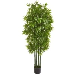 64” Bamboo Artificial Tree With Green Trunks UV Resistant (Indoor/Outdoor)