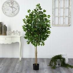 64” Ficus Artificial Tree UV Resistant (Indoor/Outdoor) -Artificial Flowers Sale artificial 64 ficus artificial tree uv resistant indooroutdoor nearly natural 197300