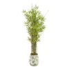 64” Grass Artificial Bamboo Plant In Floral Print Planter -Artificial Flowers Sale artificial 64 grass artificial bamboo plant in floral print planter nearly natural 249692