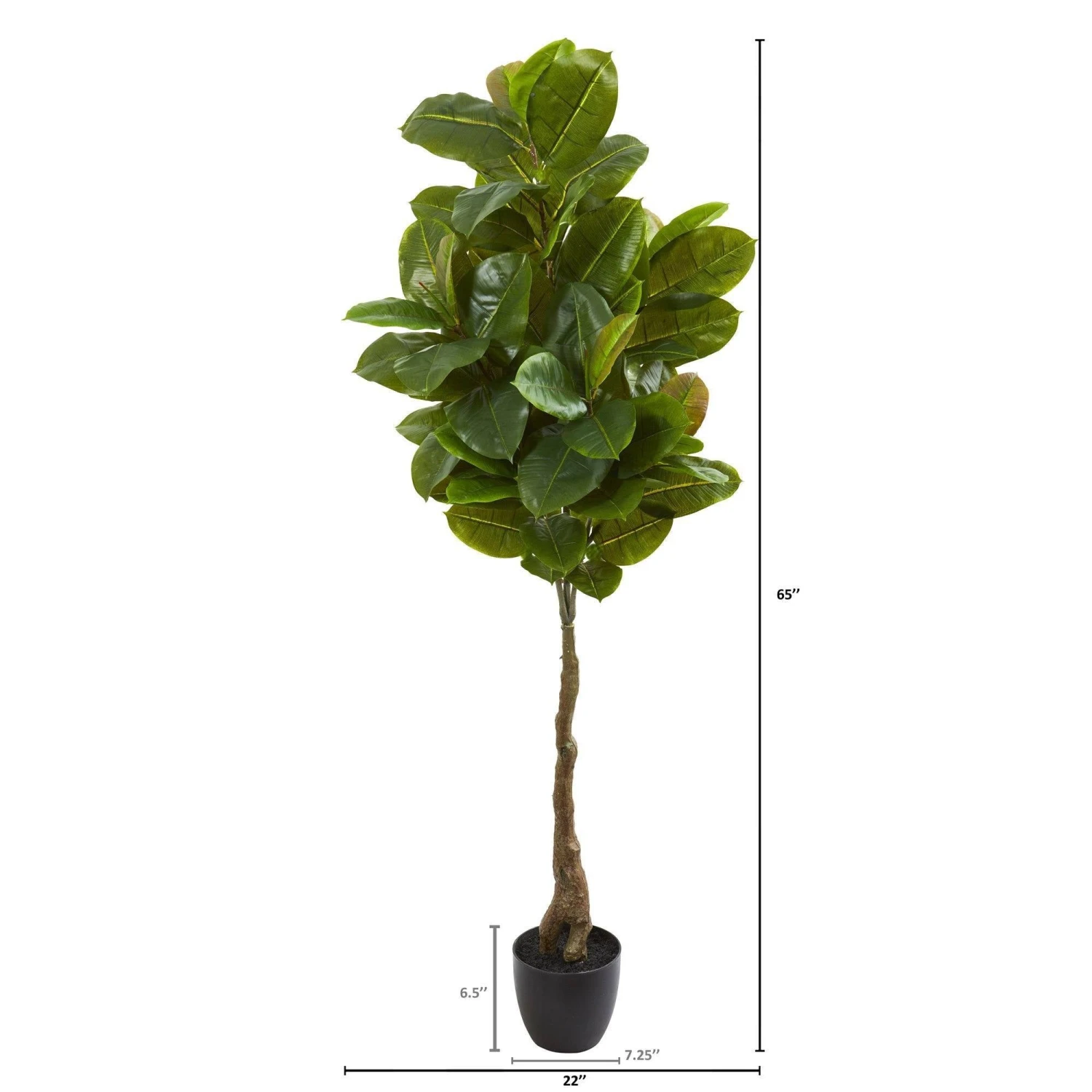 65” Artificial Rubber Leaf Tree (Real Touch) 4 65” Artificial Rubber Leaf Tree (Real Touch) - Image 2