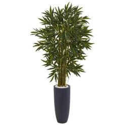 6.5’ Bamboo Tree In Gray Cylinder Planter