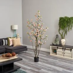 6.5’ Cherry Blossom Artificial Tree -Artificial Flowers Sale artificial 65 cherry blossom artificial tree nearly natural 225943