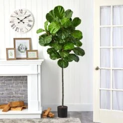 6.5’ Fiddle Leaf Artificial Tree -Artificial Flowers Sale artificial 65 fiddle leaf artificial tree nearly natural 950084