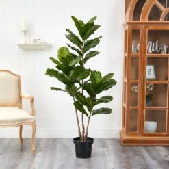 65” Fiddle Leaf Tree UV Resistant (Indoor/Outdoor) -Artificial Flowers Sale artificial 65 fiddle leaf tree uv resistant indooroutdoor nearly natural 588621