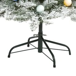 6.5' Flocked British Columbia Mountain Fir Artificial Christmas Tree With 75 Multi Color Globe Bulbs And 679 Bendable Branches -Artificial Flowers Sale artificial 65 flocked british columbia mountain fir artificial christmas tree in decorative planter with 75 m nearly natural 191255