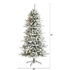 6.5’ Flocked Livingston Fir Artificial Christmas Tree With Pine Cones And 300 Clear Warm LED Lights -Artificial Flowers Sale artificial 65 flocked livingston fir artificial christmas tree with pine cones and 300 clear warm led lights nearly natural 786552
