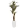 6.5’ Giant Yucca Artificial Tree In White Planter Indoor/Outdoor -Artificial Flowers Sale artificial 65 giant yucca artificial tree in white planter uv resistant nearly natural 404215