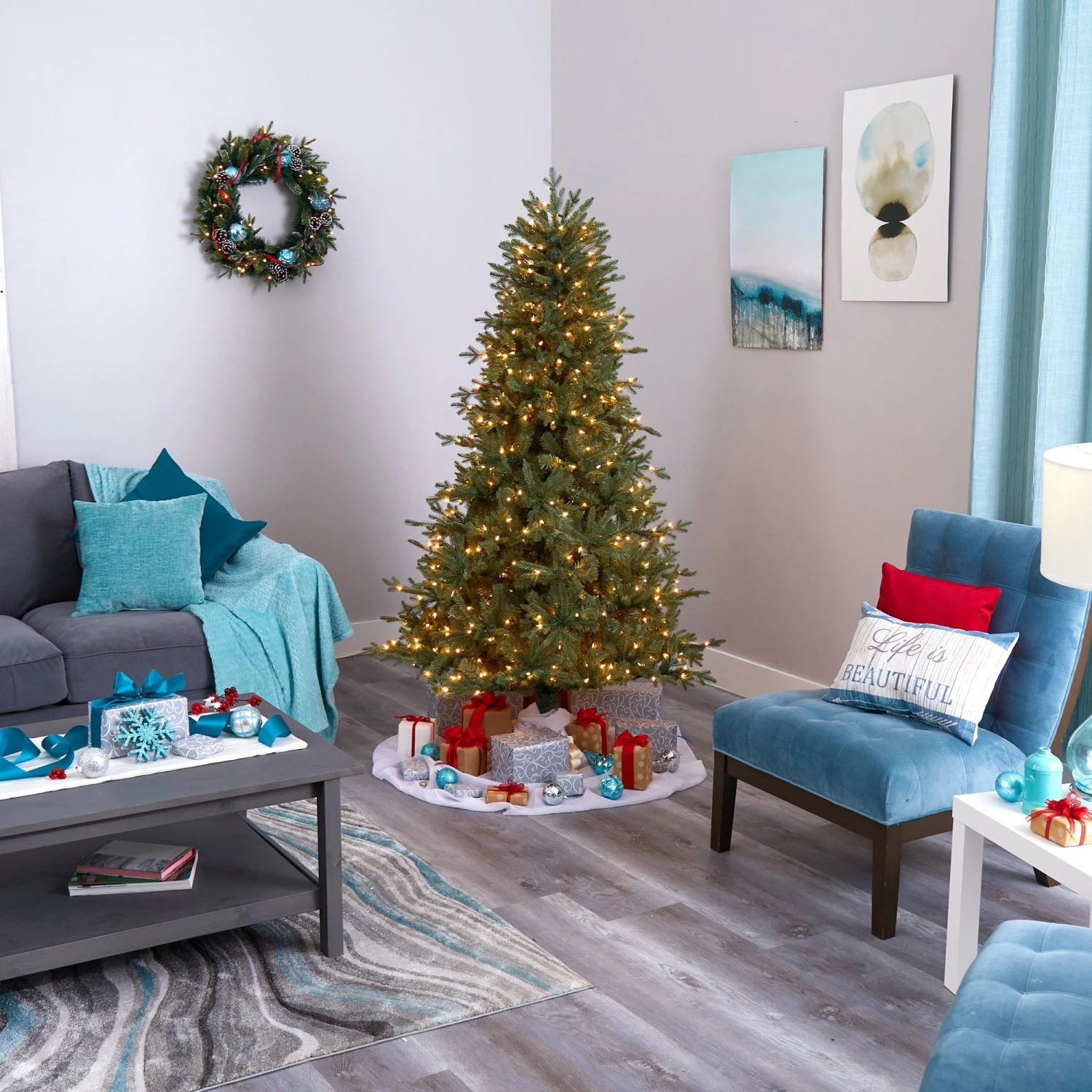 6.5' New Hampshire Spruce Artificial Christmas Tree With 500 Warm White Lights And 1074 Bendable Branches 9 6.5' New Hampshire Spruce Artificial Christmas Tree With 500 Warm White Lights And 1074 Bendable Branches - Image 7