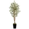 6.5’ Olive Artificial Tree In Black Metal Planter -Artificial Flowers Sale artificial 65 olive artificial tree in black metal planter nearly natural 581645