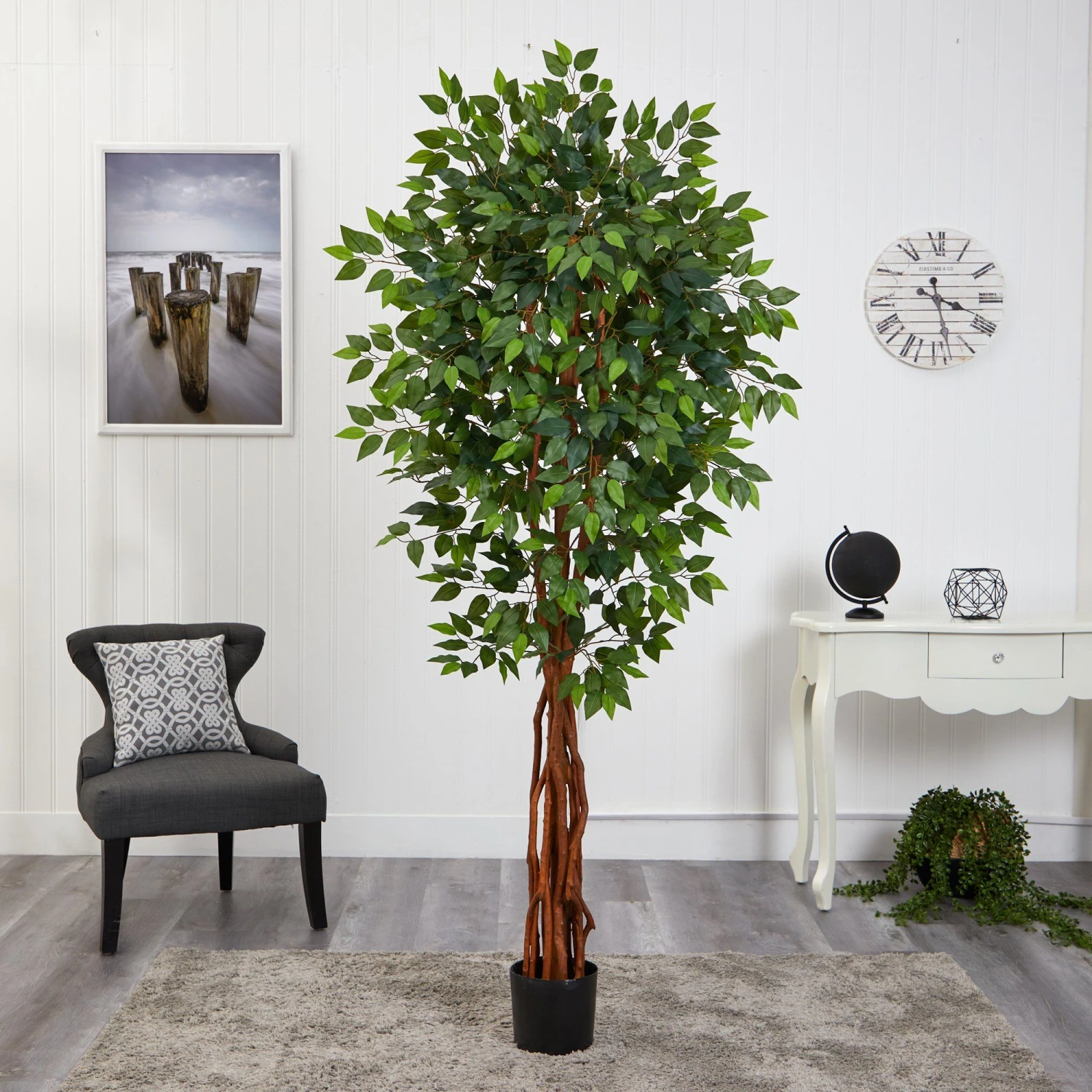 6.5’ Super Deluxe Ficus Artificial Tree With Natural Trunk 5 6.5’ Super Deluxe Ficus Artificial Tree With Natural Trunk - Image 3