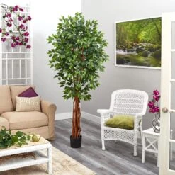 6.5’ Super Deluxe Ficus Artificial Tree With Natural Trunk 9 6.5’ Super Deluxe Ficus Artificial Tree With Natural Trunk -Artificial Flowers Sale artificial 65 super deluxe ficus artificial tree with natural trunk nearly natural 382456