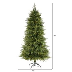 6.5’ Vancouver Fir “Natural Look” Artificial Christmas Tree With 400 Clear LED Lights And 2158 Bendable Branches -Artificial Flowers Sale artificial 65 vancouver fir natural look artificial christmas tree with 400 clear led lights and 2158 benda nearly natural 772551