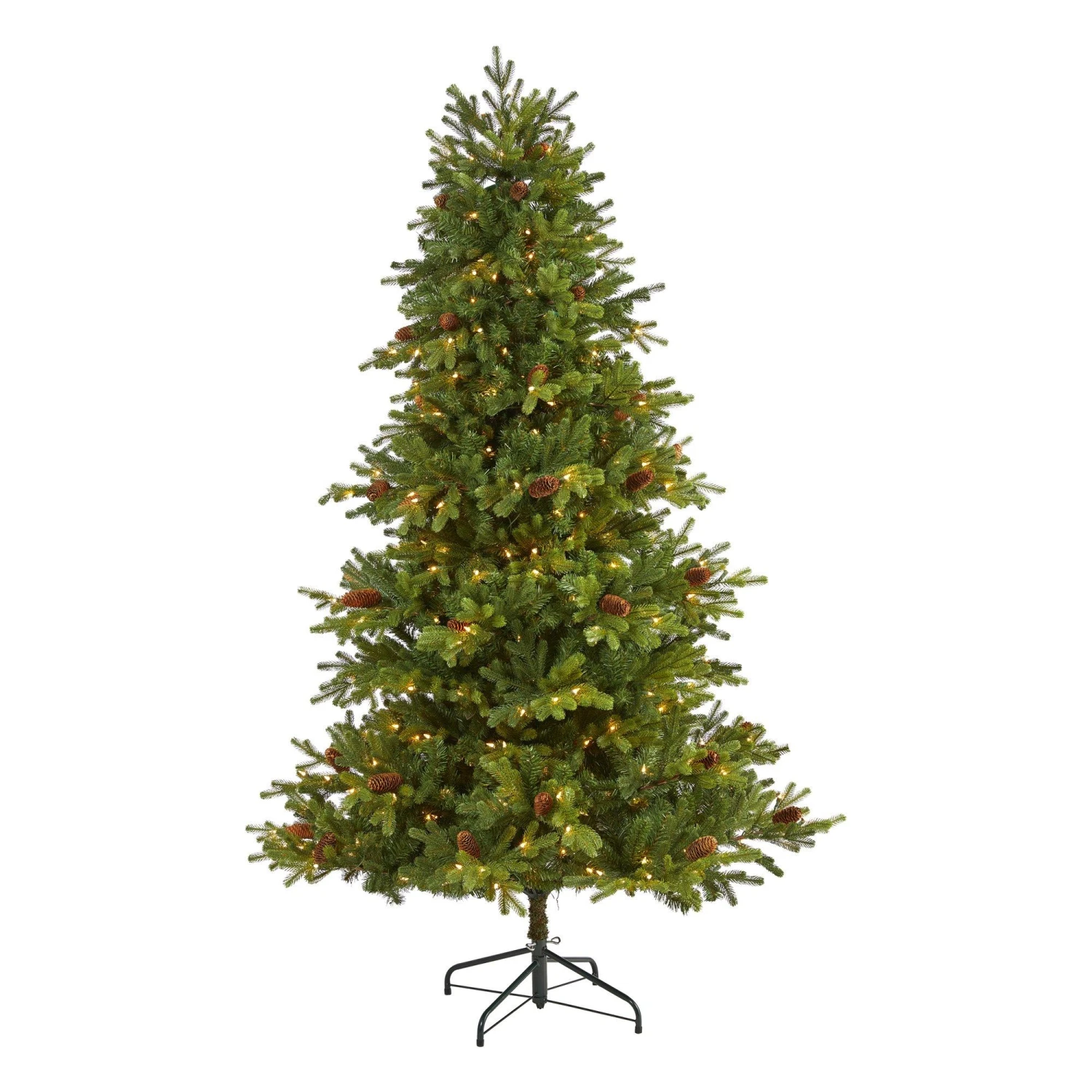 6.5’ Yukon Mountain Fir Artificial Christmas Tree With 450 Clear Lights, Pine Cones And 1236 Bendable Branches 3 6.5’ Yukon Mountain Fir Artificial Christmas Tree With 450 Clear Lights, Pine Cones And 1236 Bendable Branches