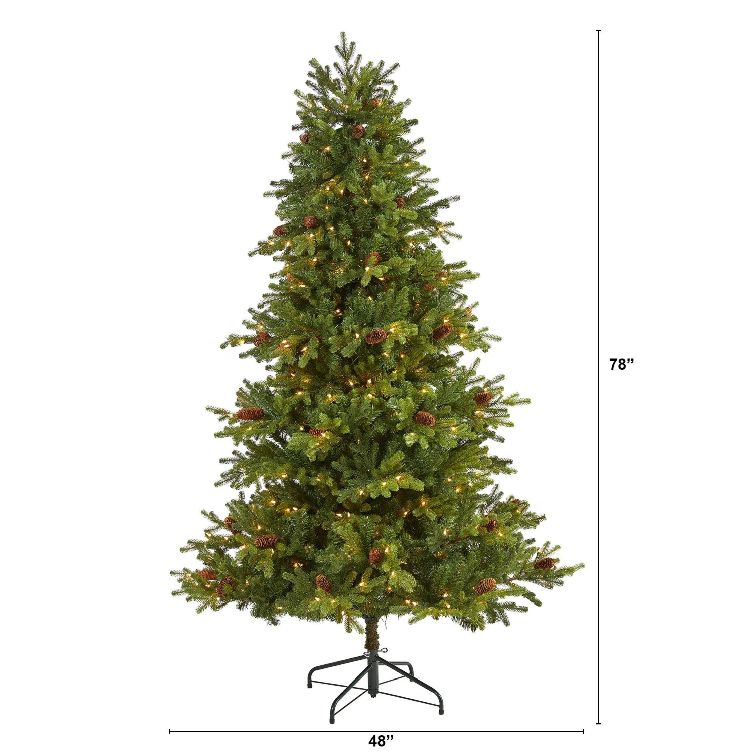 6.5’ Yukon Mountain Fir Artificial Christmas Tree With 450 Clear Lights, Pine Cones And 1236 Bendable Branches 4 6.5’ Yukon Mountain Fir Artificial Christmas Tree With 450 Clear Lights, Pine Cones And 1236 Bendable Branches - Image 2