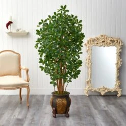 67” Black Olive Artificial Tree With 1365 Bendable Leaves In Decorative Planter -Artificial Flowers Sale artificial 67 black olive artificial tree with 1365 bendable leaves in decorative planter nearly natural 233286