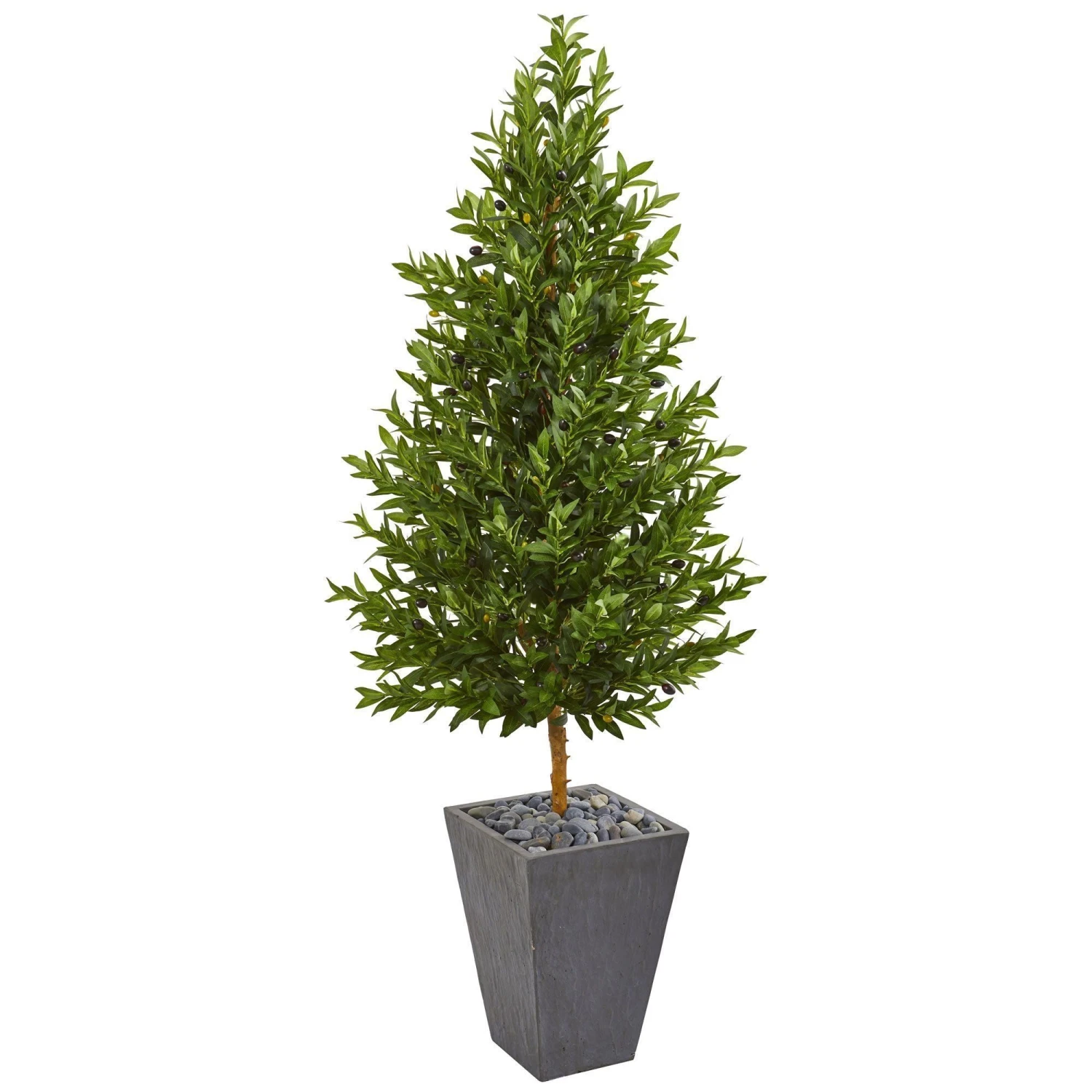 67” Olive Cone Topiary Artificial Tree In Slate Planter (Indoor/Outdoor) 3 67” Olive Cone Topiary Artificial Tree In Slate Planter (Indoor/Outdoor)