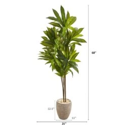 68” Dracaena Artificial Plant In Sand Colored Planter (Real Touch) -Artificial Flowers Sale artificial 68 dracaena artificial plant in sand colored planter real touch nearly natural 218157