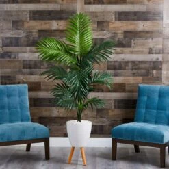 69” Kentia Artificial Palm Tree In White Planter With Stand 7 69” Kentia Artificial Palm Tree In White Planter With Stand -Artificial Flowers Sale artificial 69 kentia artificial palm tree in white planter with stand nearly natural 787096