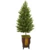 69” Olive Cone Topiary Artificial Tree In Decorative Planter -Artificial Flowers Sale artificial 69 olive cone topiary artificial tree in decorative planter nearly natural 758703