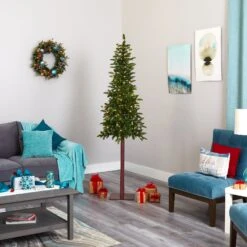 7’ Alaskan Alpine Artificial Christmas Tree With 150 Clear Microdot (Multifunction) LED Lights And 165 Bendable Branches -Artificial Flowers Sale artificial 7 alaskan alpine artificial christmas tree with 150 clear microdot multifunction led lights and 165 bendable branches nearly natural 628656