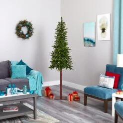 7’ Alaskan Alpine Artificial Christmas Tree With 150 Clear Microdot (Multifunction) LED Lights And 165 Bendable Branches -Artificial Flowers Sale artificial 7 alaskan alpine artificial christmas tree with 150 clear microdot multifunction led lights and 165 bendable branches nearly natural 690079