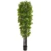 7’ Bamboo Artificial Tree With Black Trunks UV Resistant (Indoor/Outdoor)