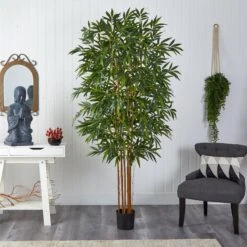 7' Biggy Style Bamboo Silk Tree -Artificial Flowers Sale artificial 7 biggy style bamboo silk tree nearly natural 349592