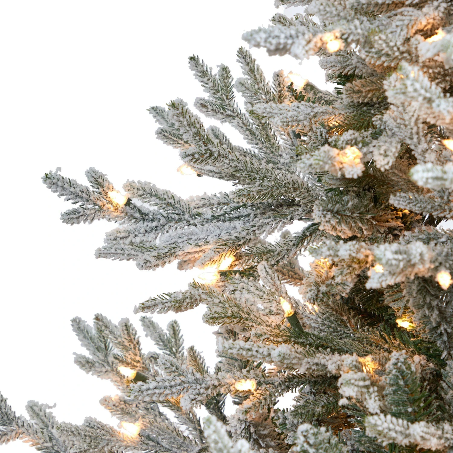 7’ Flocked Fraser Fir Artificial Christmas Tree With 600 Warm White Lights And 3852 Bendable Branches 8 7’ Flocked Fraser Fir Artificial Christmas Tree With 600 Warm White Lights And 3852 Bendable Branches - Image 6