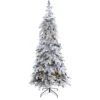 7’ Flocked Montana Down Swept Spruce Artificial Christmas Tree With Pinecones And 400 LED Lights -Artificial Flowers Sale artificial 7 flocked montana down swept spruce artificial christmas tree with pinecones and 400 led lights nearly natural 645366