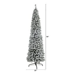 7’ Flocked Pencil Artificial Christmas Tree With 574 Bendable Branches 11 7’ Flocked Pencil Artificial Christmas Tree With 574 Bendable Branches -Artificial Flowers Sale artificial 7 flocked pencil artificial christmas tree with 574 bendable branches nearly natural 248250