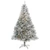 7' Flocked Rock Springs Spruce Artificial Christmas Tree With 350 Clear LED Lights And 800 Bendable Branches -Artificial Flowers Sale artificial 7 flocked rock springs spruce artificial christmas tree with 350 clear led lights and 800 bendable nearly natural 439627