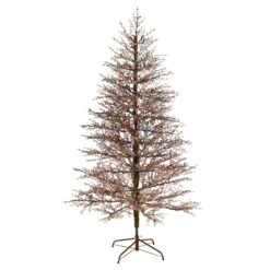 7' Frosted Berry Twig Christmas Tree With 450 Multicolored Gum Ball LED Lights And 1192 Bendable Branches -Artificial Flowers Sale artificial 7 frosted berry twig tree with 450 multicolored gum ball led lights and 1192 bendable branches nearly natural 659013