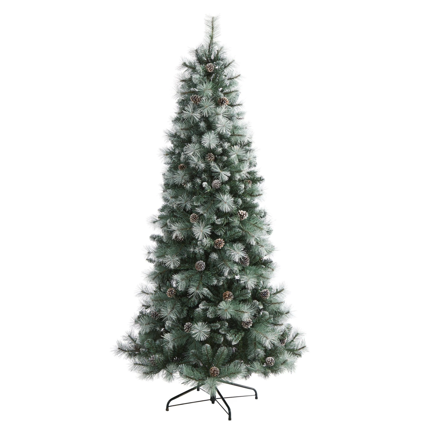 Frosted Tip British Columbia Mountain Pine Artificial Christmas Tree With 400 Clear Lights, Pine Cones And 882 Bendable Branches 5 Frosted Tip British Columbia Mountain Pine Artificial Christmas Tree With 400 Clear Lights, Pine Cones And 882 Bendable Branches - Image 3