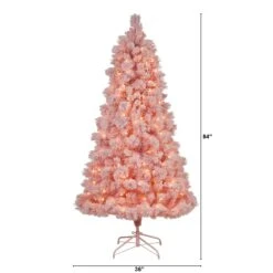 7' Holiday Pink Cashmere Christmas Tree With 300 Lights And 599 Bendable Branches -Artificial Flowers Sale artificial 7 holiday pink cashmere christmas tree with 300 led lights and 599 bendable branches nearly natural 877538
