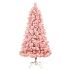 7' Holiday Pink Cashmere Christmas Tree With 300 Lights And 599 Bendable Branches -Artificial Flowers Sale artificial 7 holiday pink cashmere christmas tree with 300 led lights and 599 bendable branches nearly natural 991332