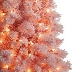 7' Holiday Pink Cashmere Christmas Tree With 300 Lights And 599 Bendable Branches -Artificial Flowers Sale artificial 7 holiday pink cashmere christmas tree with 300 led lights and 599 bendable branches nearly natural 991608