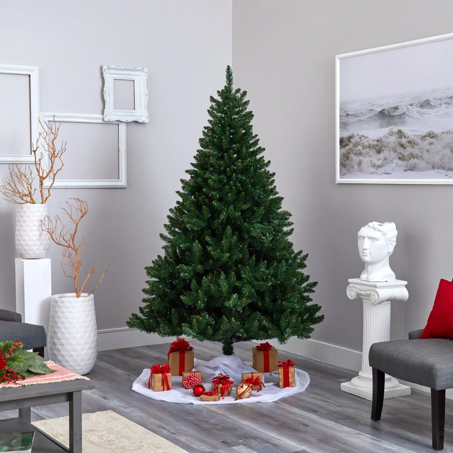 7’ Northern Rocky Spruce Artificial Christmas Tree With 400 Clear Lights And 1330 Bendable Branches 6 7’ Northern Rocky Spruce Artificial Christmas Tree With 400 Clear Lights And 1330 Bendable Branches - Image 4