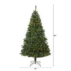 7' Northern Tip Pine Artificial Christmas Tree With 350 Clear LED Lights -Artificial Flowers Sale artificial 7 northern tip pine artificial christmas tree with 350 clear led lights nearly natural 871156