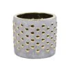 7” Regal Stone Hobnail Planter With Gold Accents